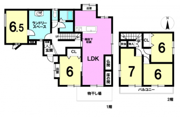 松本市大字松原、中古一戸建ての間取り画像です