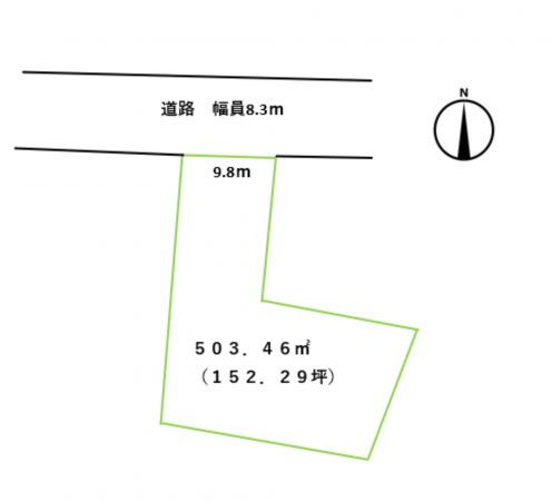 安曇野市三郷、土地の間取り画像です
