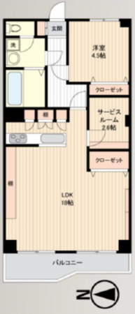 松本市野溝木工、中古マンションの間取り画像です