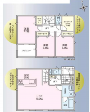 安曇野市豊科、新築一戸建ての間取り画像です