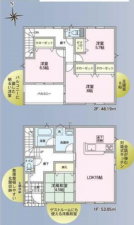 松本市大字里山辺、新築一戸建ての間取り画像です