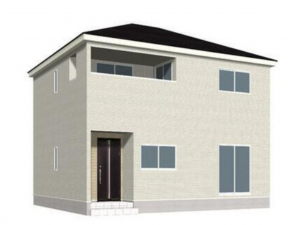 松本市大字里山辺、新築一戸建ての完成予想図（外観）画像です