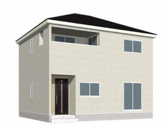 松本市大字里山辺、新築一戸建ての完成予想図（外観）画像です