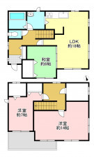 安曇野市豊科、中古一戸建ての間取り画像です