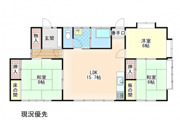塩尻市大字広丘、中古一戸建ての間取り画像です