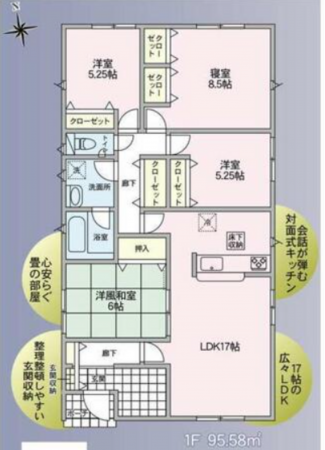 塩尻市大字広丘、新築一戸建ての間取り画像です
