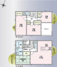 塩尻市大字塩尻町、新築一戸建ての間取り画像です