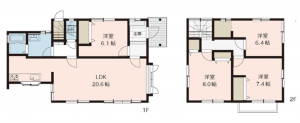安曇野市三郷、中古一戸建ての間取り画像です