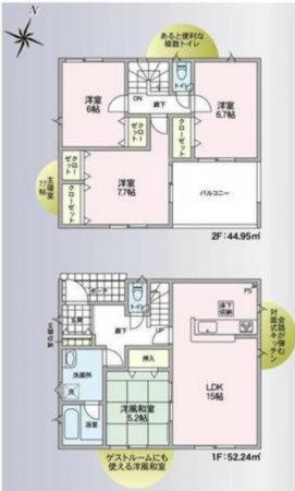 松本市波田、新築一戸建ての間取り画像です