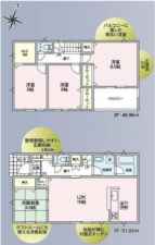 松本市波田、新築一戸建ての間取り画像です