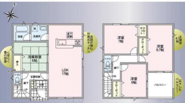 松本市波田、新築一戸建ての間取り画像です
