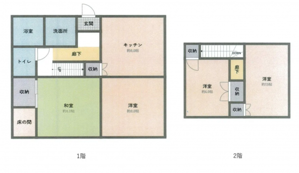 安曇野市三郷、中古一戸建ての間取り画像です