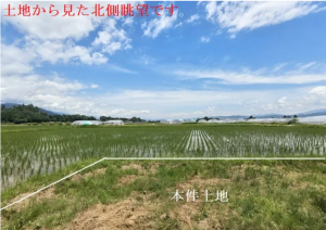 松本市梓川、土地の前面道路を含む現地写真画像です