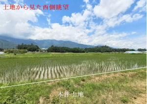 松本市梓川、土地の前面道路を含む現地写真画像です