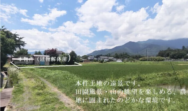 松本市梓川、土地の前面道路を含む現地写真画像です