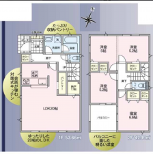松本市大字島内、新築一戸建ての間取り画像です