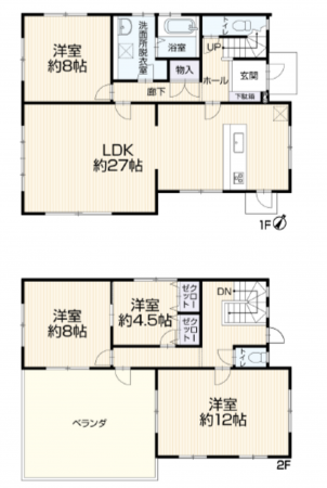 松本市大字島内、中古一戸建ての間取り画像です