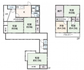 松本市波田、中古一戸建ての間取り画像です