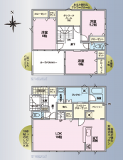 松本市並柳、新築一戸建ての間取り画像です