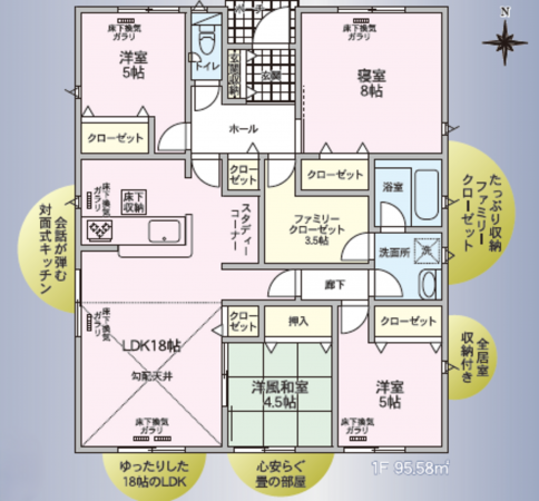 安曇野市穂高、新築一戸建ての間取り画像です