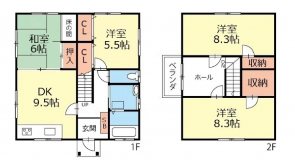 安曇野市堀金、中古一戸建ての間取り画像です