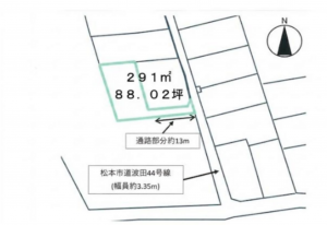 松本市波田、土地の間取り画像です