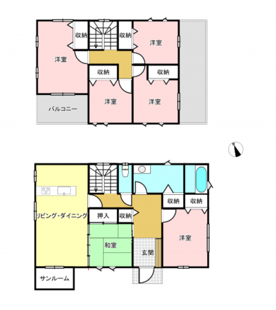安曇野市穂高、中古一戸建ての間取り画像です
