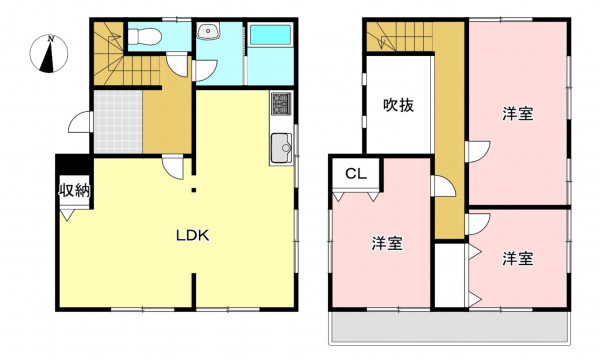 松本市寿中、中古一戸建ての間取り画像です
