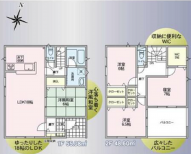 松本市波田、新築一戸建ての間取り画像です