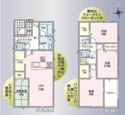 松本市村井町南、新築一戸建ての間取り画像です