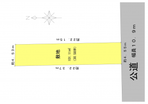 名古屋市昭和区長戸町、土地の間取り画像です