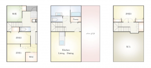 名古屋市昭和区広瀬町、中古一戸建ての間取り画像です