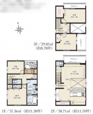 名古屋市昭和区北山町、新築一戸建ての間取り画像です