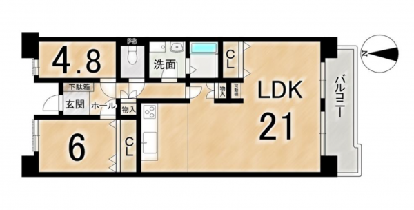 名古屋市昭和区八事富士見、中古マンションの間取り画像です