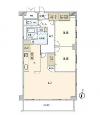 名古屋市昭和区八事富士見、中古マンションの間取り画像です