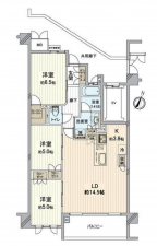 名古屋市昭和区川名山町、中古マンションの間取り画像です