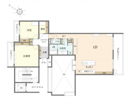 名古屋市昭和区向山町、中古マンションの間取り画像です