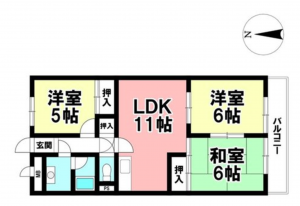 名古屋市昭和区広路通、中古マンションの間取り画像です