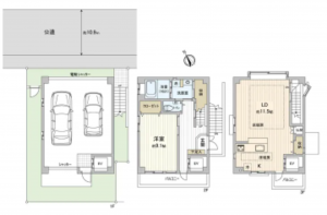 名古屋市昭和区前山町、中古一戸建ての間取り画像です