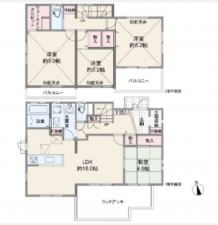 名古屋市昭和区村雲町、中古一戸建ての間取り画像です