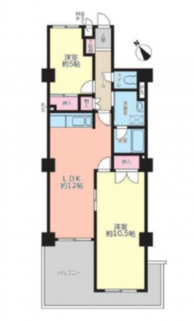 名古屋市昭和区安田通、中古マンションの間取り画像です