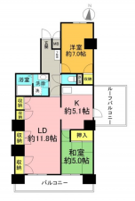 名古屋市昭和区花見通、中古マンションの間取り画像です