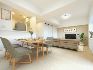 名古屋市昭和区八事富士見、中古マンションの居間画像です