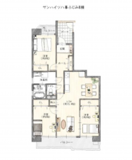 名古屋市昭和区八事富士見、中古マンションの間取り画像です