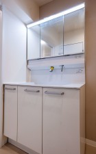 名古屋市昭和区天神町、中古マンションの洗面画像です