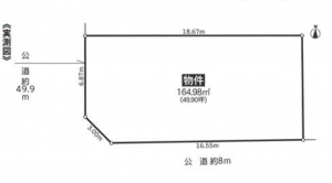 名古屋市昭和区円上町、土地の間取り画像です