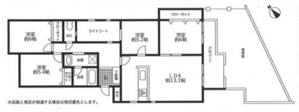 名古屋市昭和区福原町、中古マンションの間取り画像です