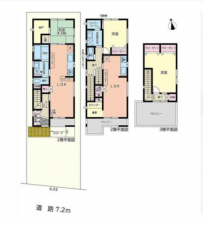 名古屋市昭和区広瀬町、中古一戸建ての間取り画像です