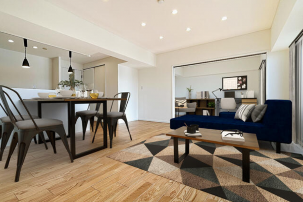 名古屋市昭和区檀溪通、中古マンションの居間画像です