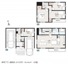 名古屋市昭和区折戸町、土地の建築プラン例画像です